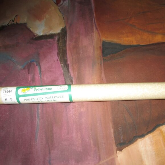 Vintage 1990s Beige Leaf Motif Wallpaper - Picture 4 of 10